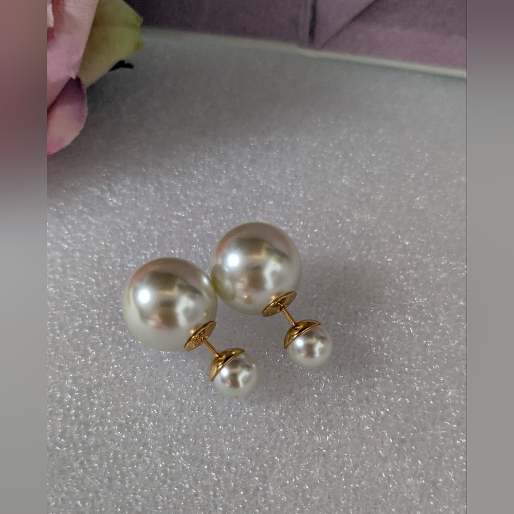 Dior Double Pearl Earrings - Pre-owned Authentic